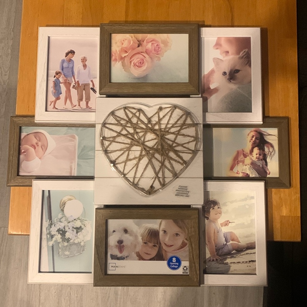 Photo collage, fits 8 4x6” photos, brand new